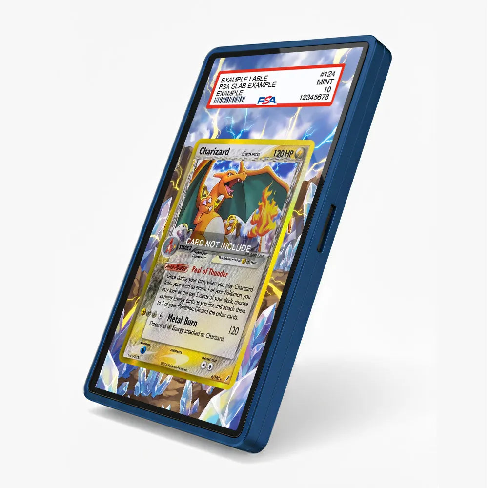 Charizard 4-100 Holo Crystal Guardians Extended Art Display Cases - PSA Slab Case - Side View