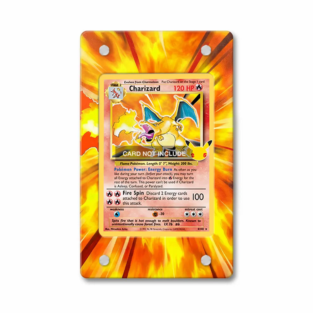 Charizard 4-102 25th Anniversary Celebrations Extended Art Display Cases - Magnetic Case - Front View