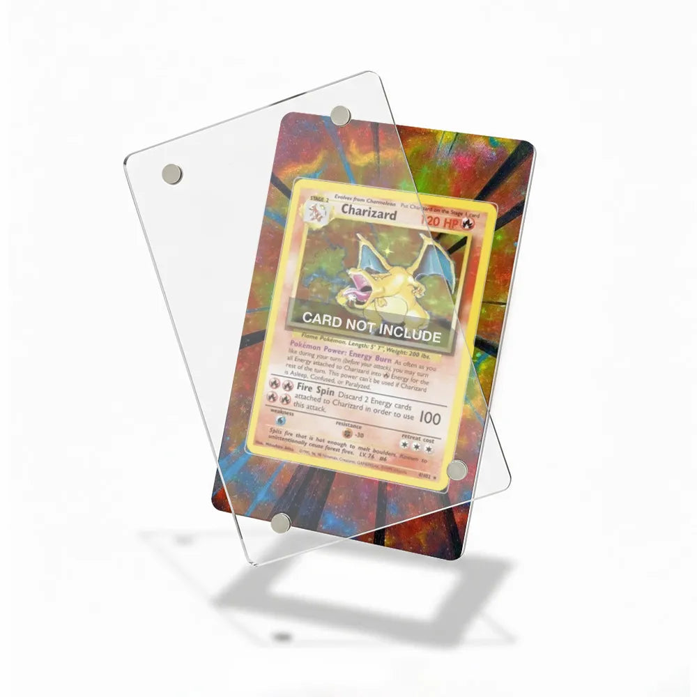 Charizard 4-102 Base Set Extended Art Display Cases - Magnetic Case - Detail View