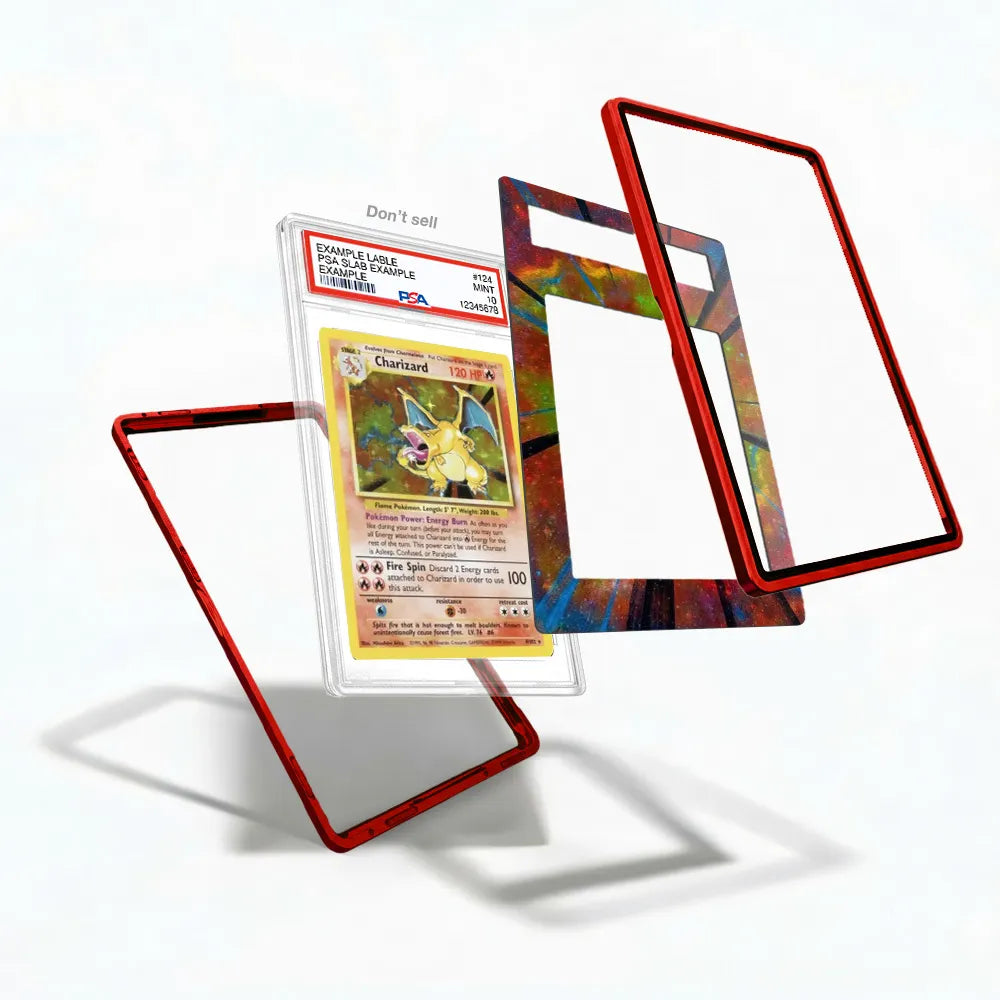 Charizard 4-102 Base Set Extended Art Display Cases - PSA Slab Case - Detail View