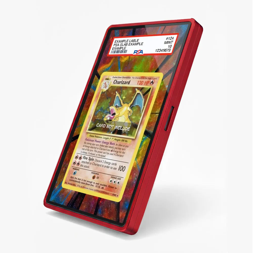 Charizard 4-102 Base Set Extended Art Display Cases - PSA Slab Case - Side View