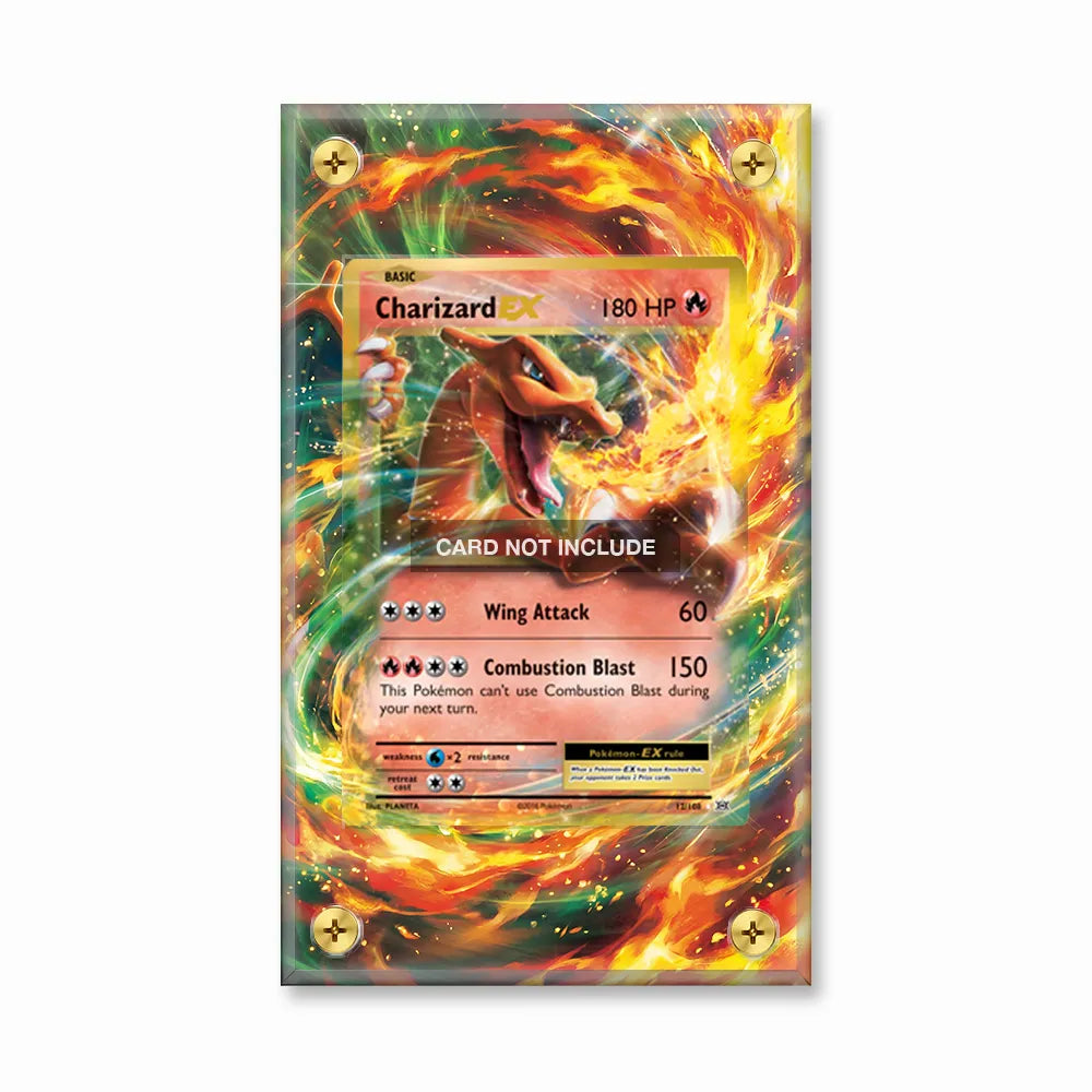 Charizard EX 11-106 Flashfire Extended Art Display Cases - Screws Case - Front View