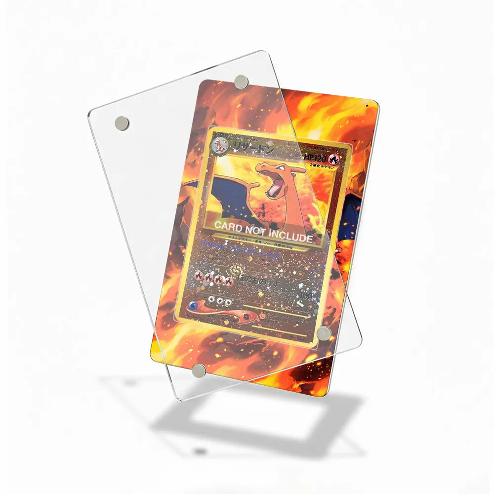 Charizard Holo No.006 Expansion Pack JP Extended Art Display Cases - Magnetic Case - Detail View