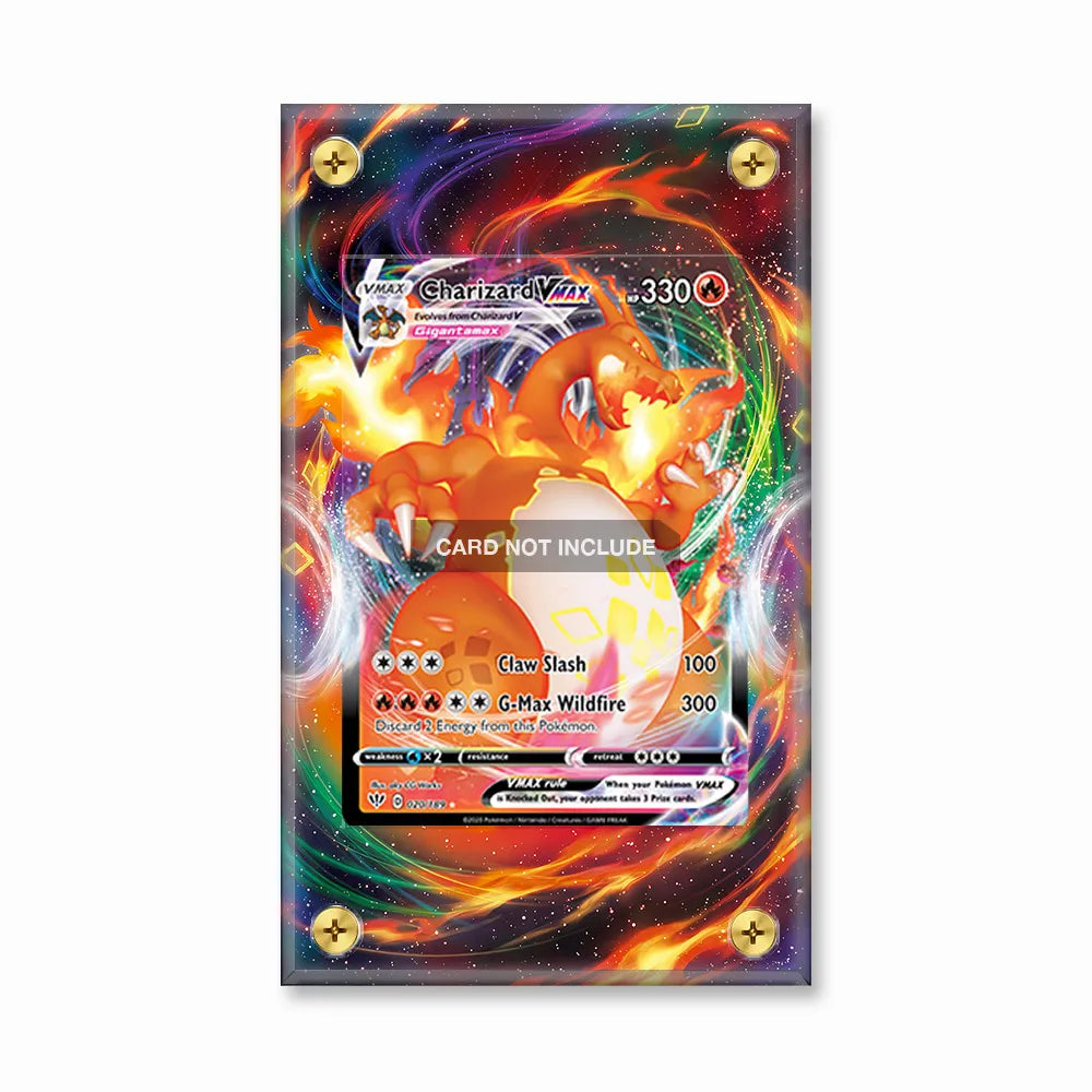 Charizard VMAX 020-189 Darkness Ablaze Extended Art Display Cases - Screws Case - Front View
