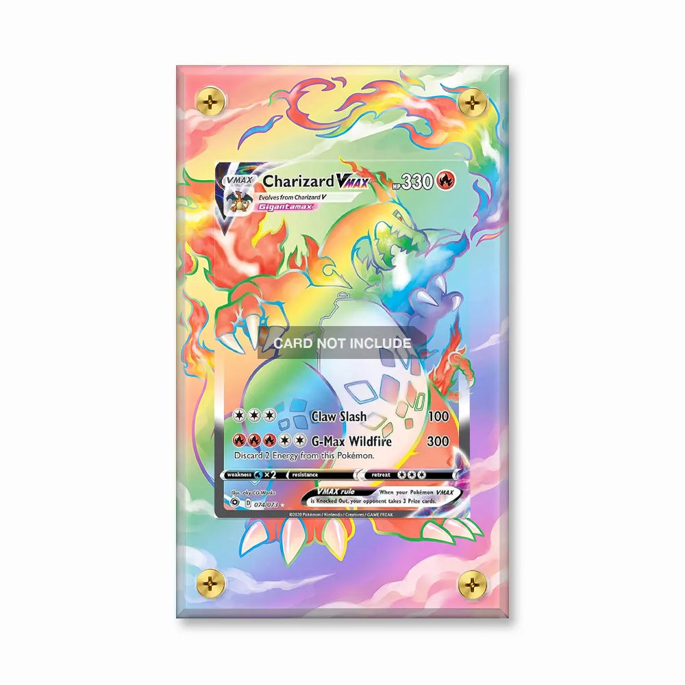 Charizard VMAX 074-073 Champion's Path Extended Art Display Cases - Screws Case - Front View