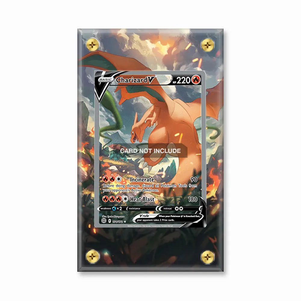 Charizard V 154-172 SIR SAR Brilliant Stars Alternate Art Extended Art Display Cases - Screws Case - Front View