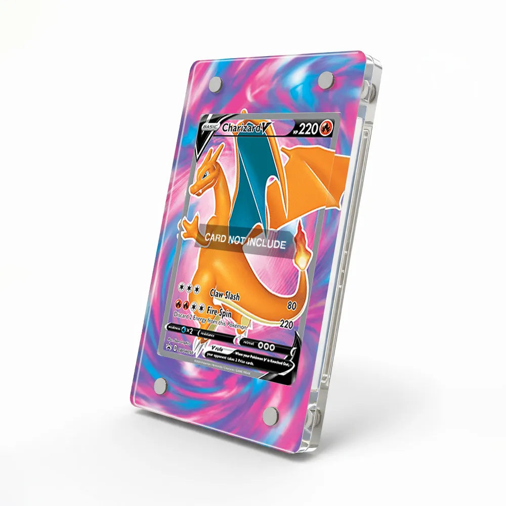 Charizard V SWSH050 Sword & Shield Promo Extended Art Display Cases - Magnetic Case - Side View