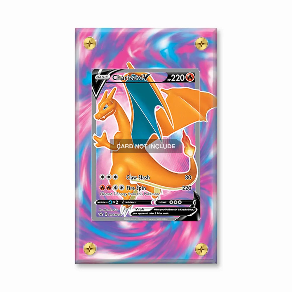 Charizard V SWSH050 Sword & Shield Promo Extended Art Display Cases - Screws Case - Front View