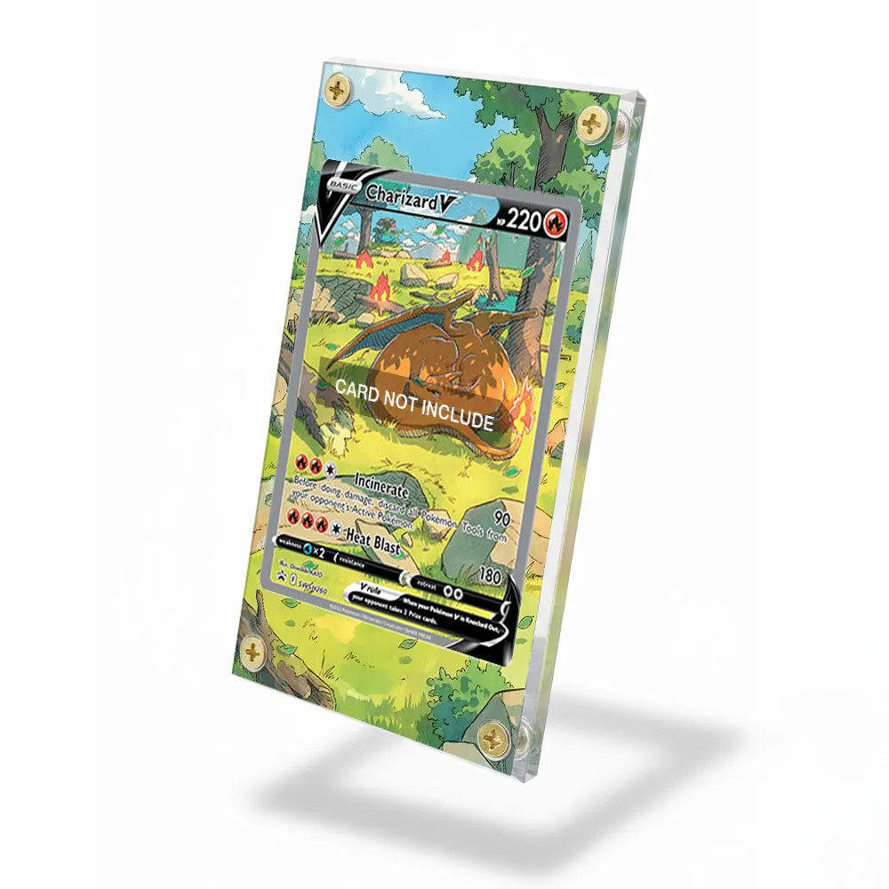 Charizard V SWSH 260 Promo Extended Art Display Cases - Screws Case - Side View