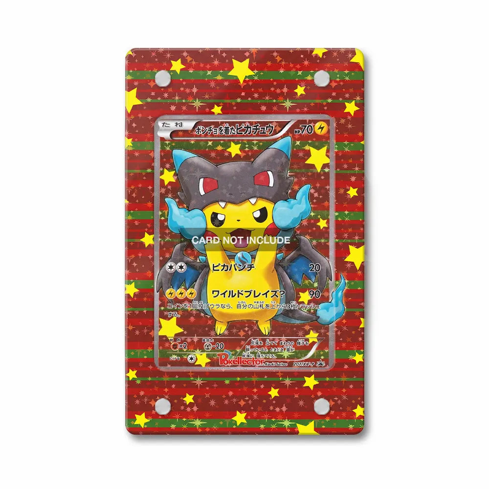 Charizard X Pikachu Poncho 207 XY-P Promo JP Extended Art Display Cases - Magnetic Case - Front View