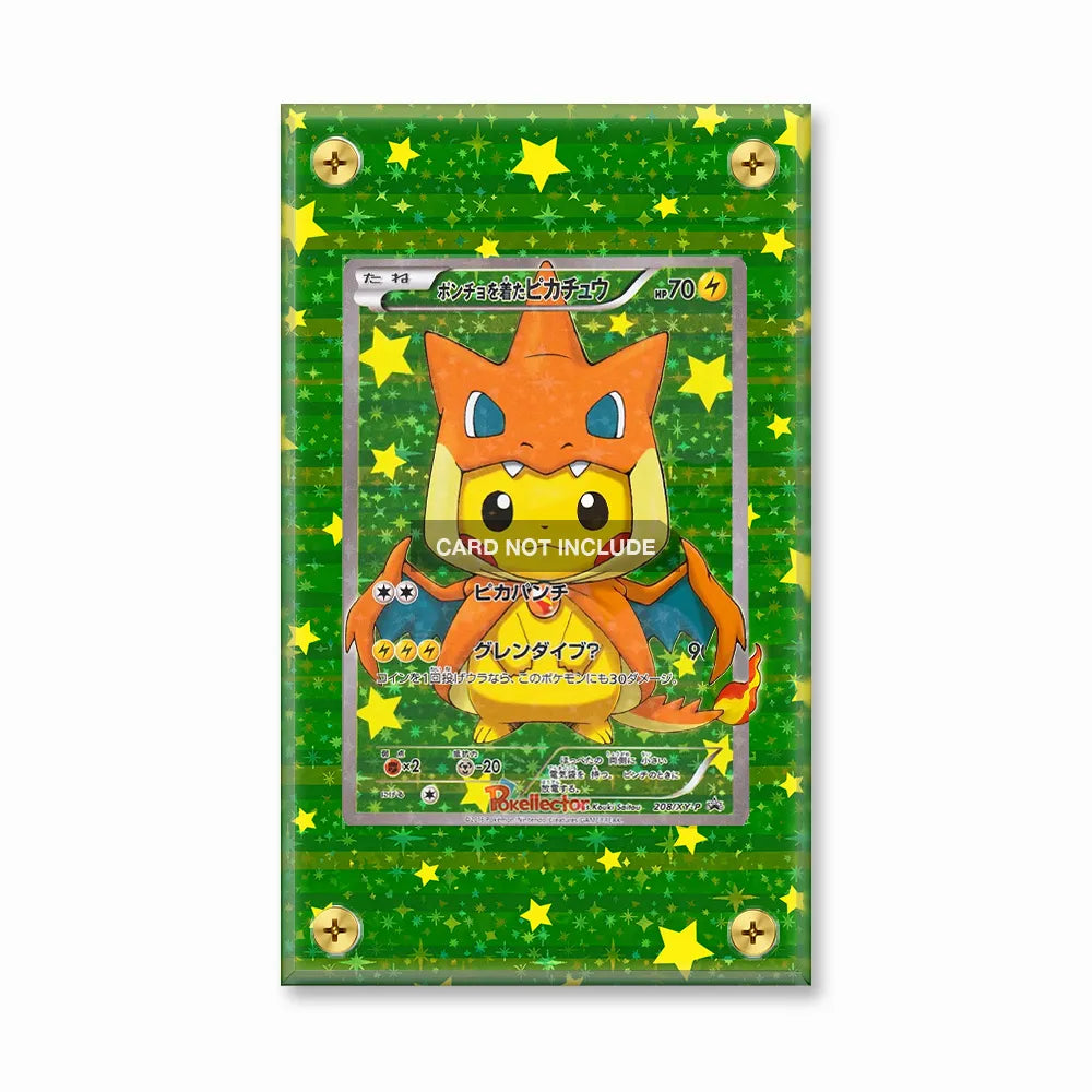 Charizard Y Pikachu Poncho 207 XY-P Promo JP Extended Art Display Cases - Screws Case - Front View