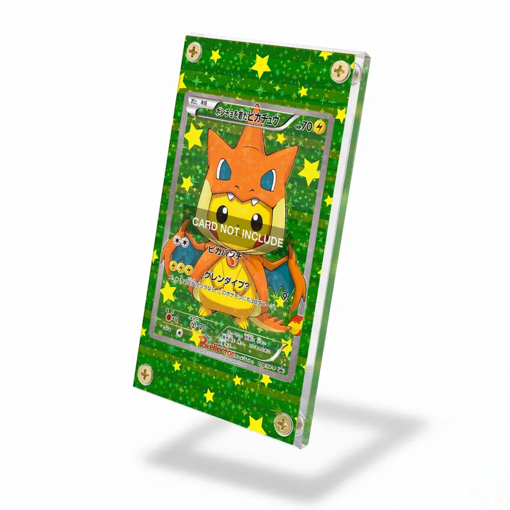 Charizard Y Pikachu Poncho 207 XY-P Promo JP Extended Art Display Cases - Screws Case - Side View