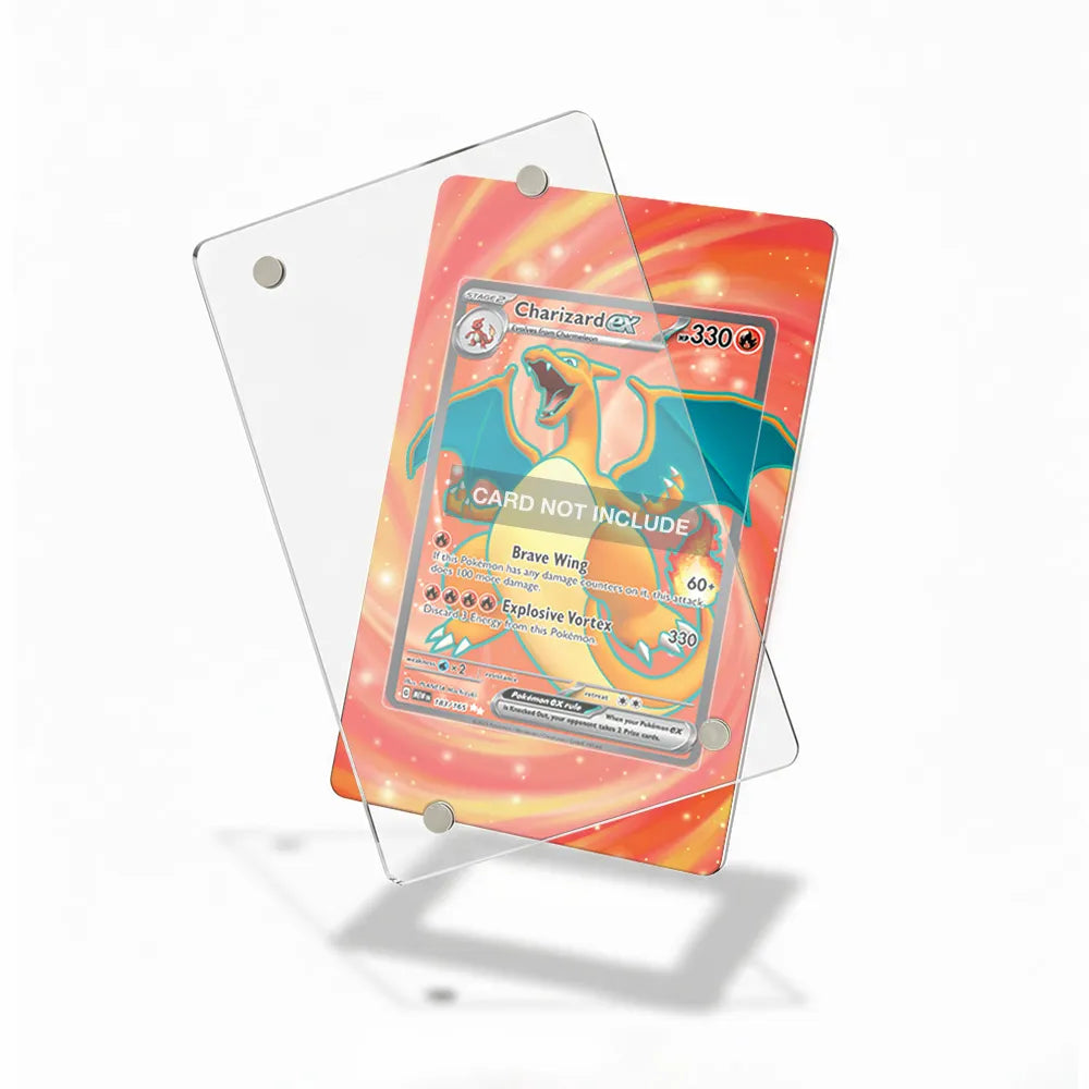 Charizard ex - Pokémon 151 (MEW) 183 Extended Art Display Cases - Magnetic Case - Detail View
