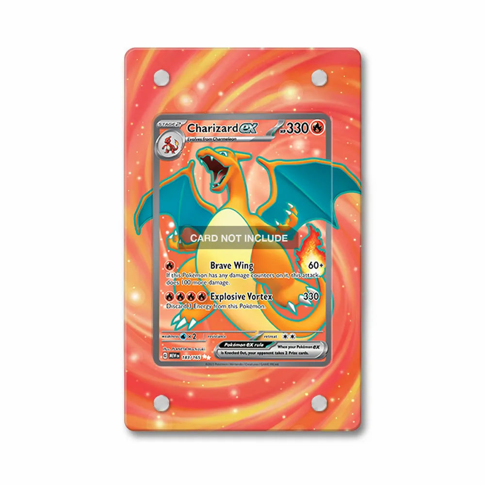 Charizard ex - Pokémon 151 (MEW) 183 Extended Art Display Cases - Magnetic Case - Front View