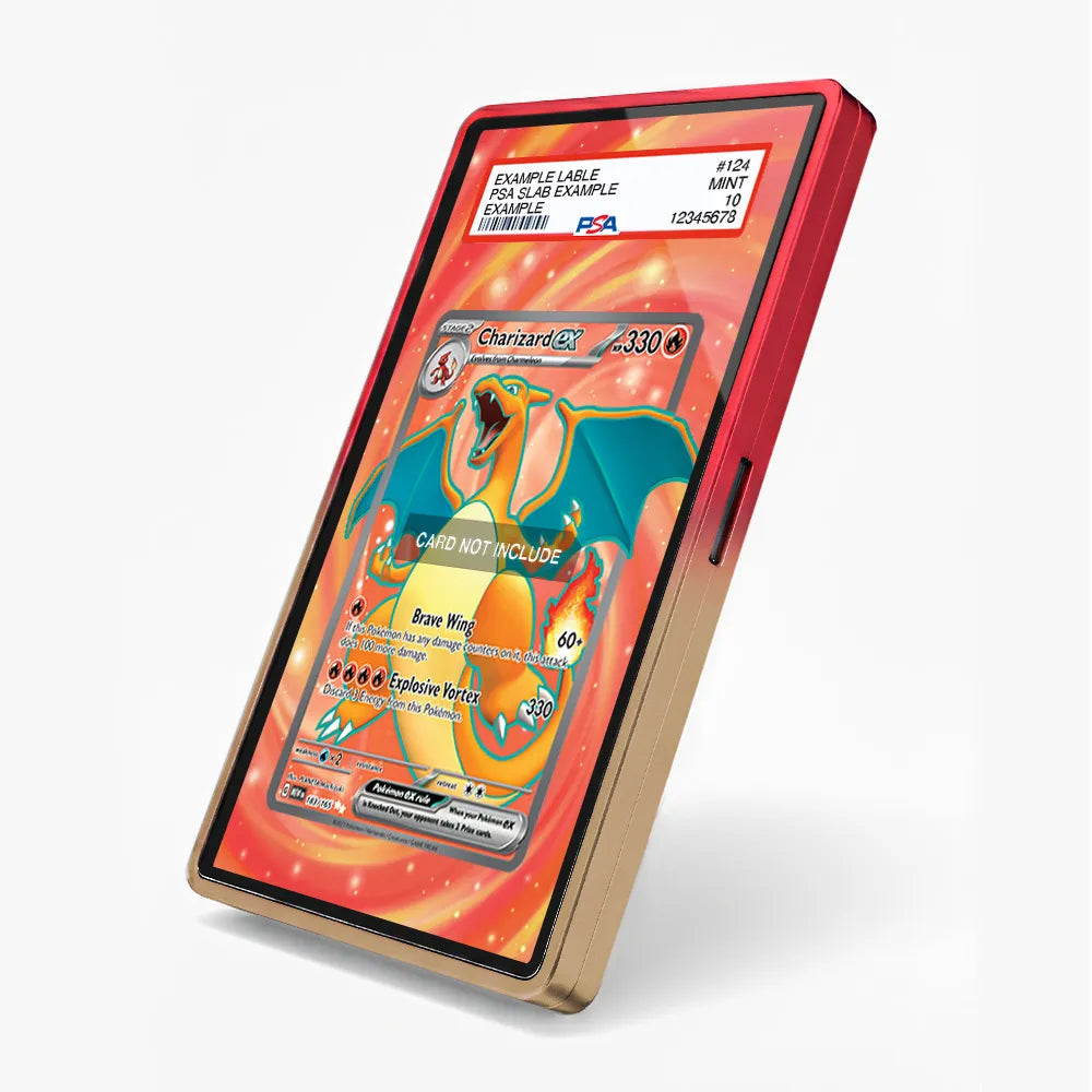 Charizard ex - Pokémon 151 (MEW) 183 Extended Art Display Cases - PSA Slab Case - Side View