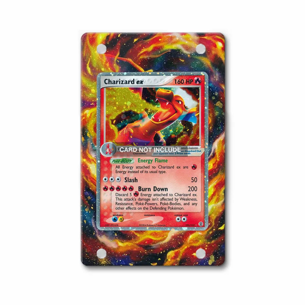 Charizard ex 105-112 EX FireRed & LeafGreen Pokemon Cards Extended Art Display Cases - Magnetic Case - Front View