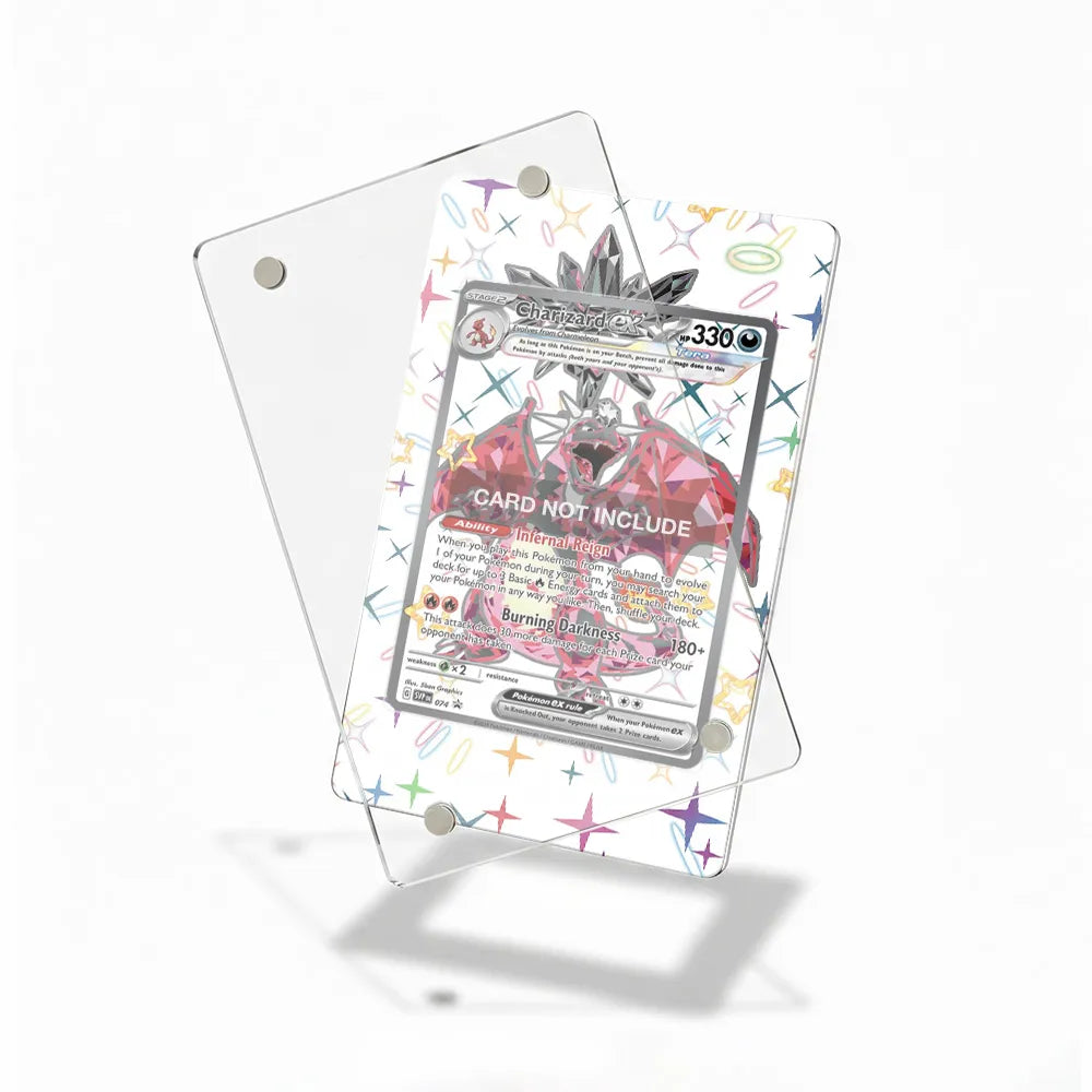 Charizard ex SVP 074 Scarlet & Violet Black Star Promo Extended Art Display Cases - Magnetic Case - Detail View
