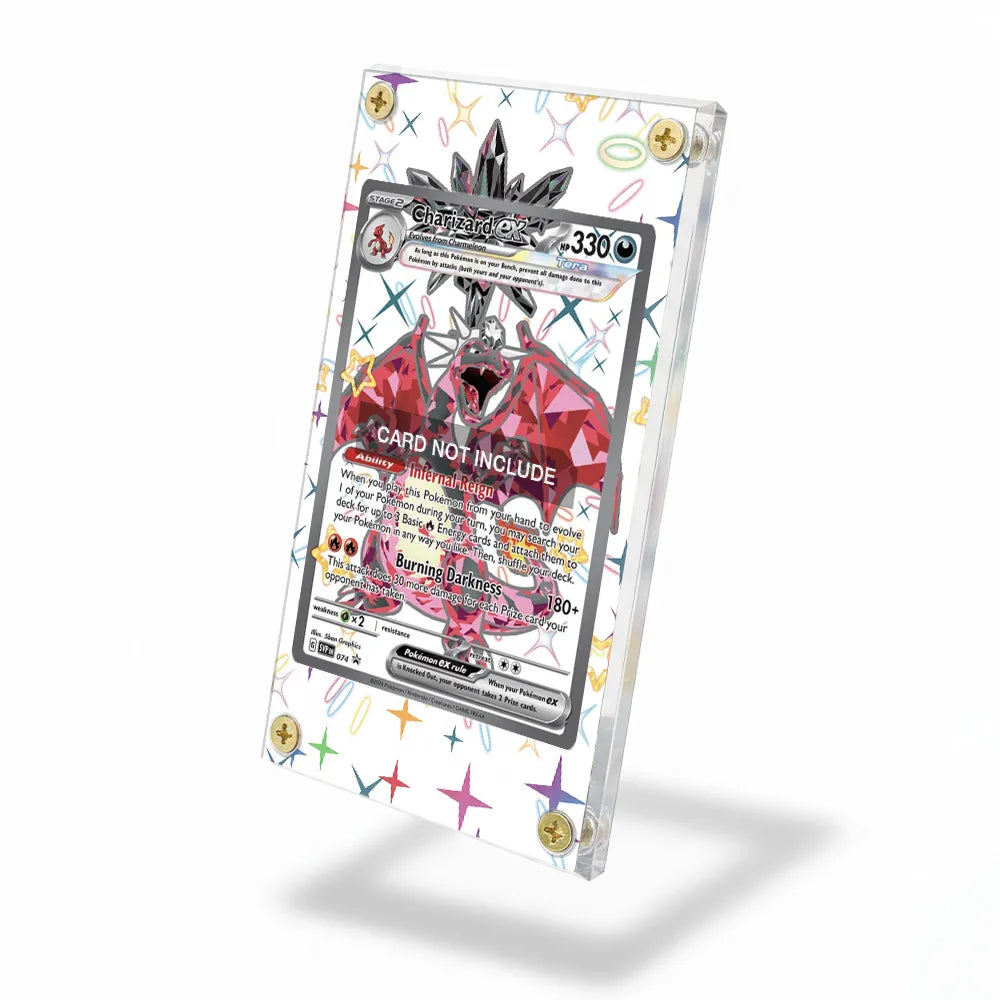 Charizard ex SVP 074 Scarlet & Violet Black Star Promo Extended Art Display Cases - Screws Case - Side View