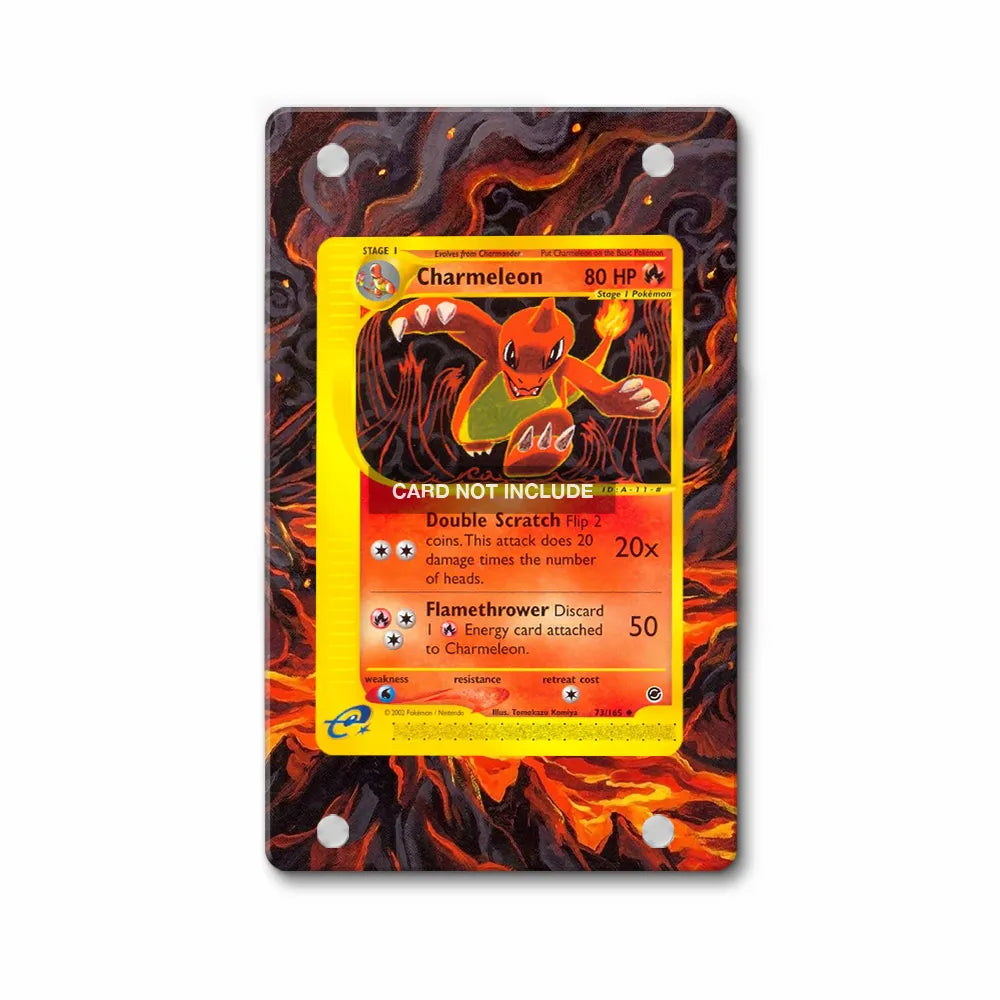 Charmeleon 73-165 Expedition Pokemon Cards Custom Art Display Cases - Magnetic Case - Front View
