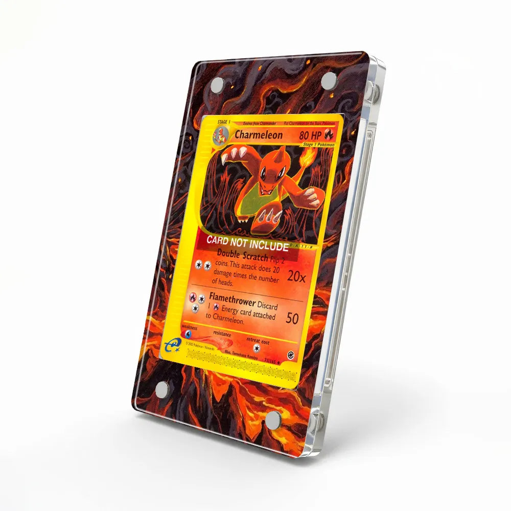 Charmeleon 73-165 Expedition Pokemon Cards Custom Art Display Cases - Magnetic Case - Side View