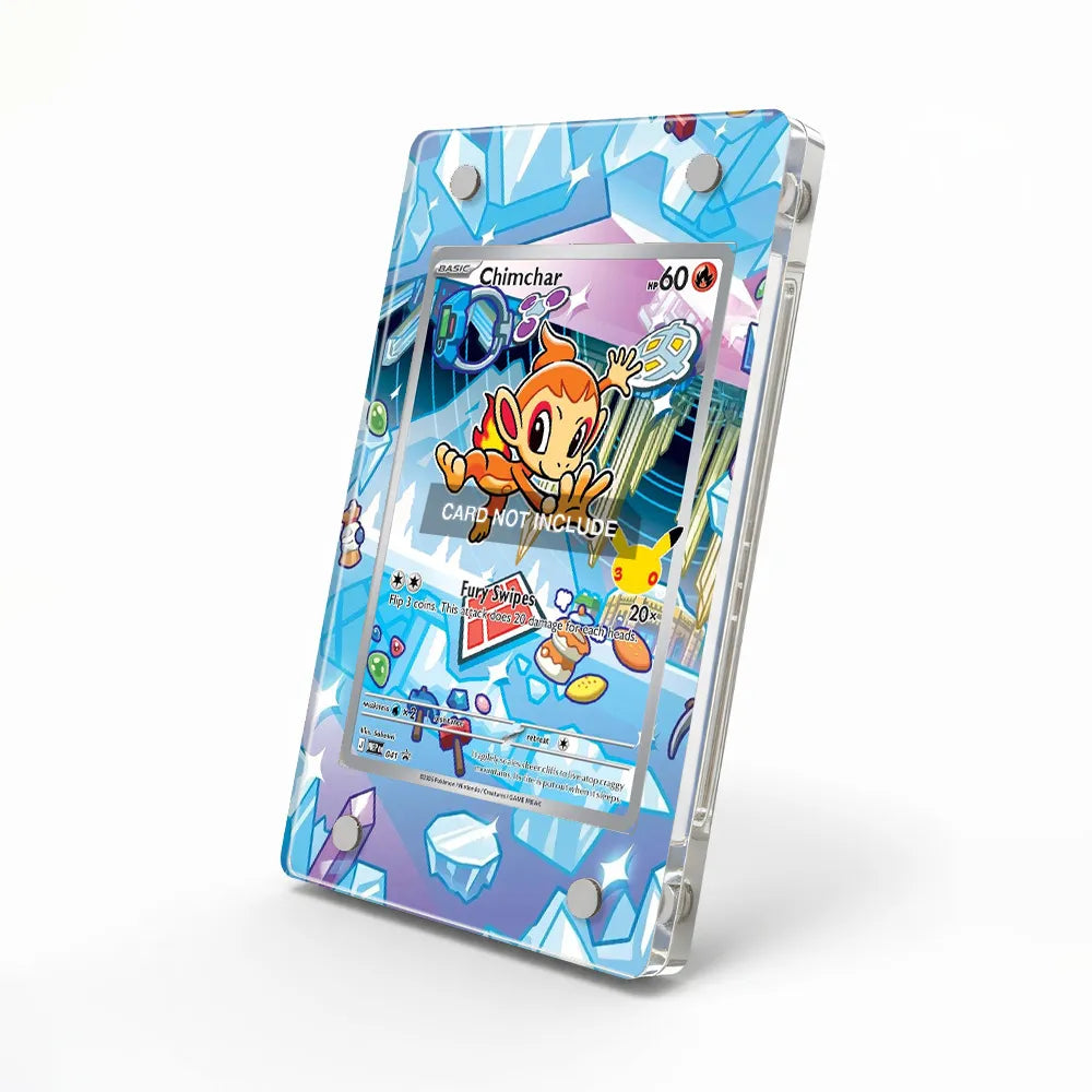 Chimchar 011-30th-P Promo 30th Anniversary Pokemon Cards Custom Art Display Cases - Magnetic Case - Side View