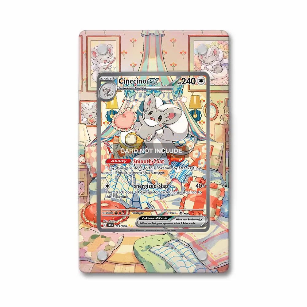 Cinccino ex SIR SAR Ninja Spinner Chaos Rising Extended Art Display Cases - PSA Slab Case - Front View