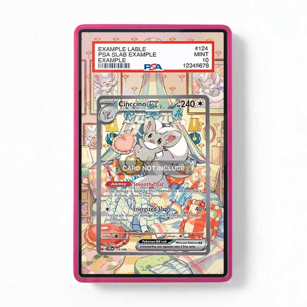 Cinccino ex SIR SAR Ninja Spinner Chaos Rising Extended Art Display Cases - PSA Slab Case - Front View