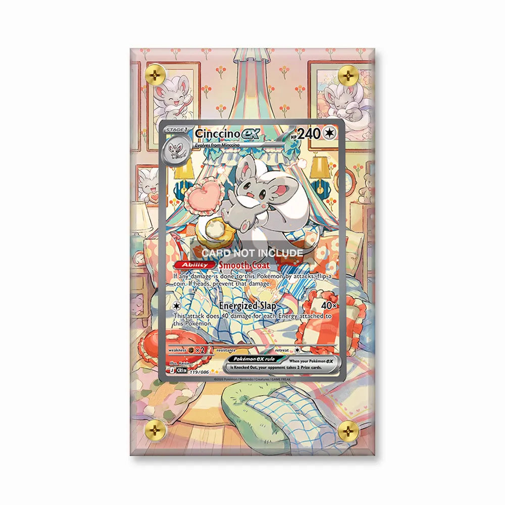 Cinccino ex SIR SAR Ninja Spinner Chaos Rising Extended Art Display Cases - Screws Case - Front View