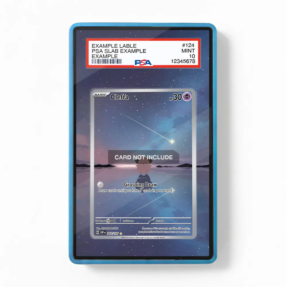 Cleffa 202-197 Obsidian Flames Extended Art Display Cases - PSA Slab Case - Front View