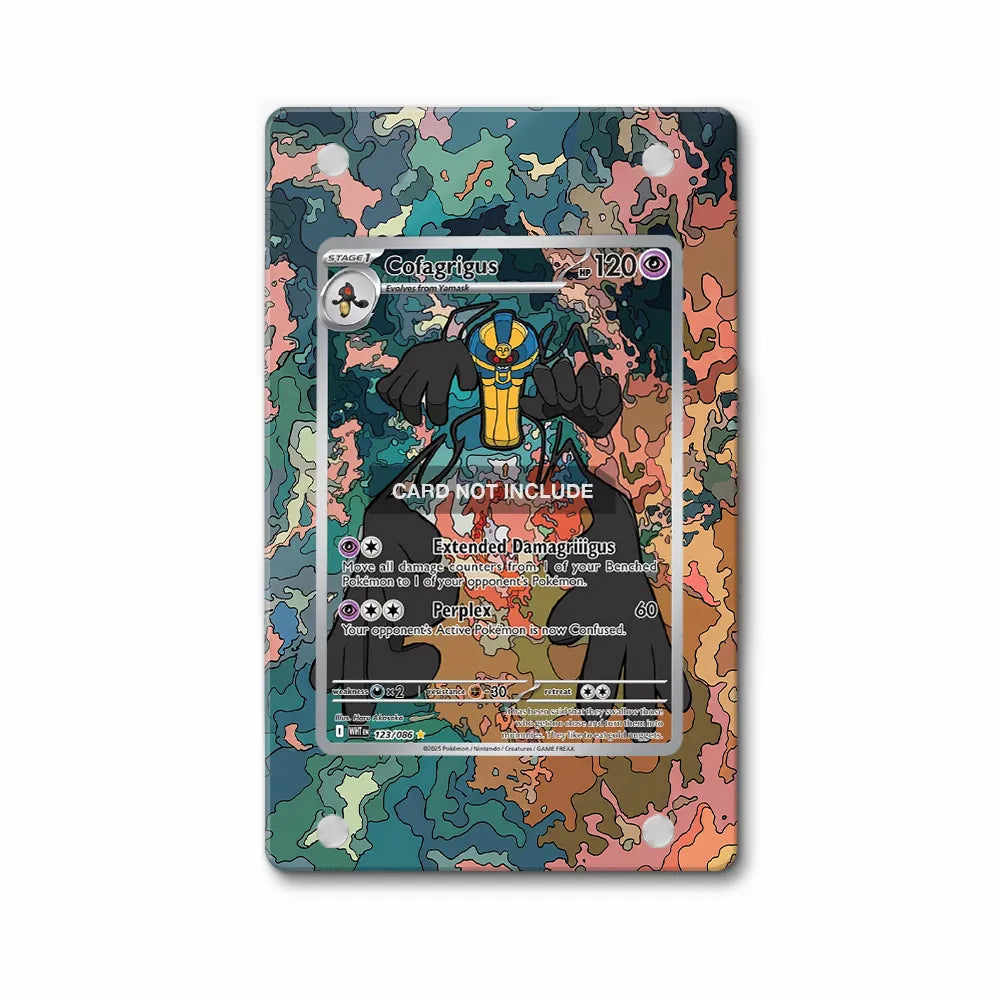 Cofagrigus 123-086 White Flare Pokemon Cards Extended Art Display Cases - Magnetic Case - Front View