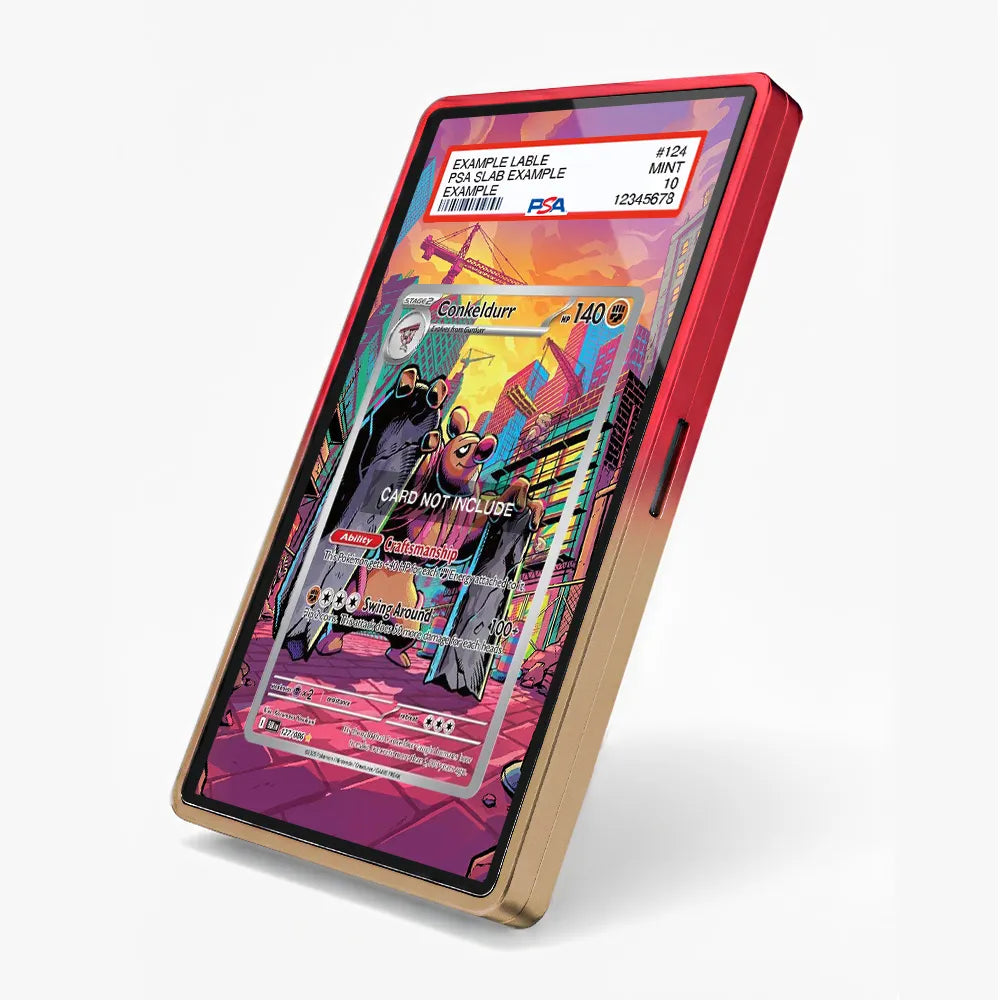 Conkeldurr 127-086 Black & White Extended Art Display Cases - PSA Slab Case - Side View