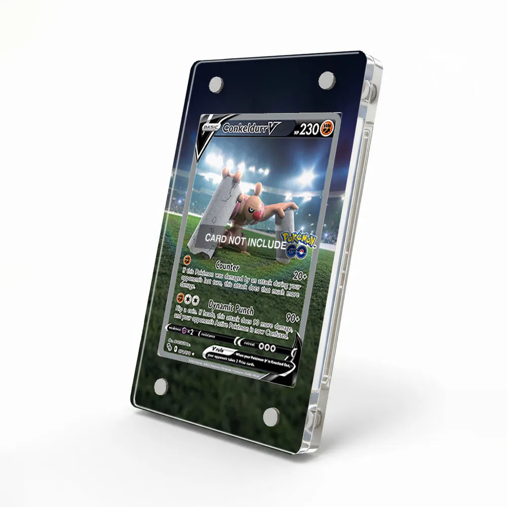 Conkeldurr V 74-78 SIR SAR Pokémon GO Alternate Art Extended Art Display Cases - Magnetic Case - Side View