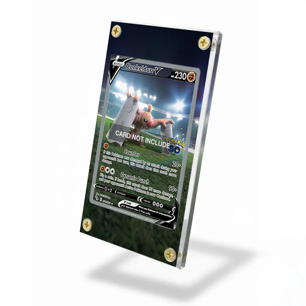 Conkeldurr V 74-78 SIR SAR Pokémon GO Alternate Art Extended Art Display Cases - Screws Case - Side View