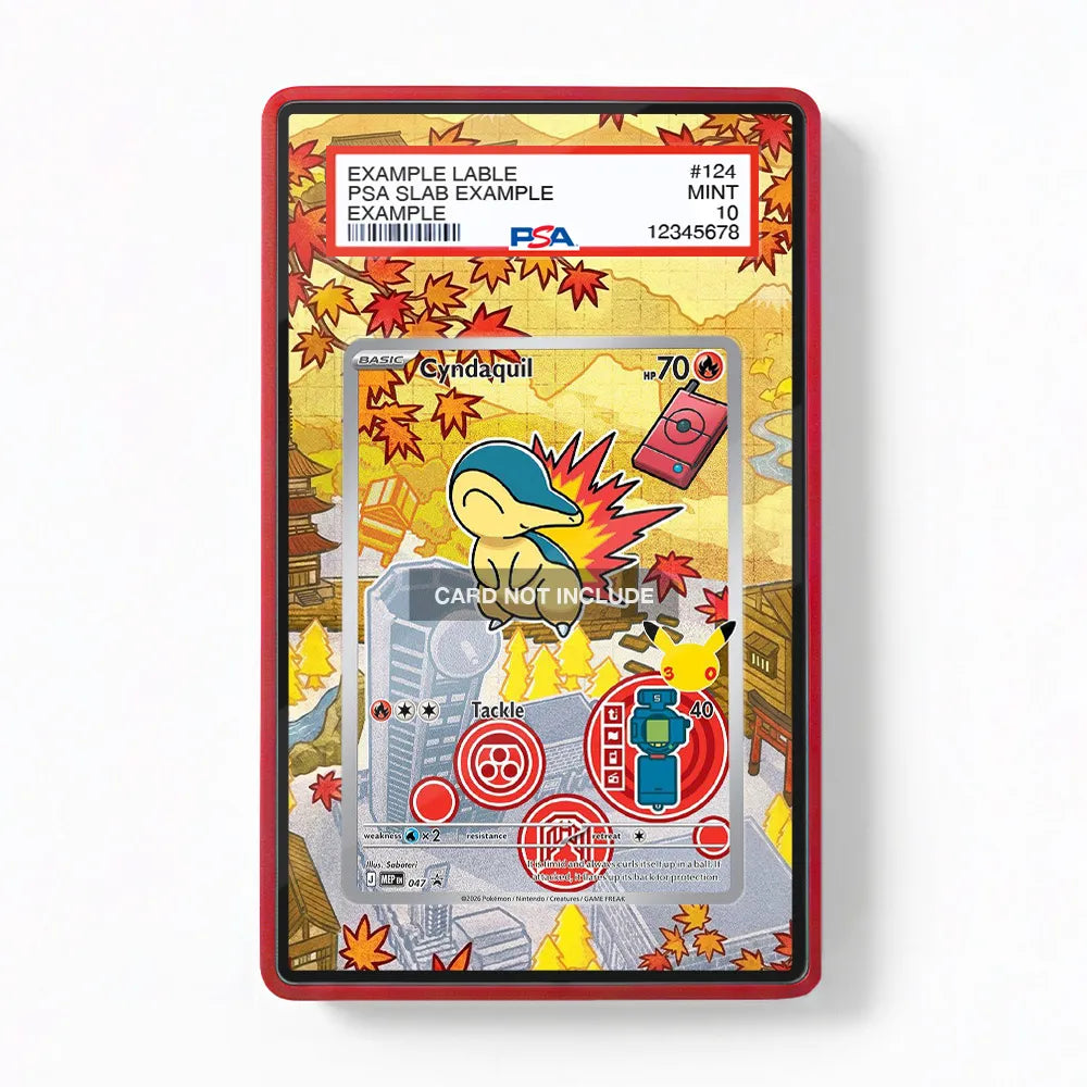 Cyndaquil MEP_EN047 Promo Extended Art Display Cases - PSA Slab Case - Front View