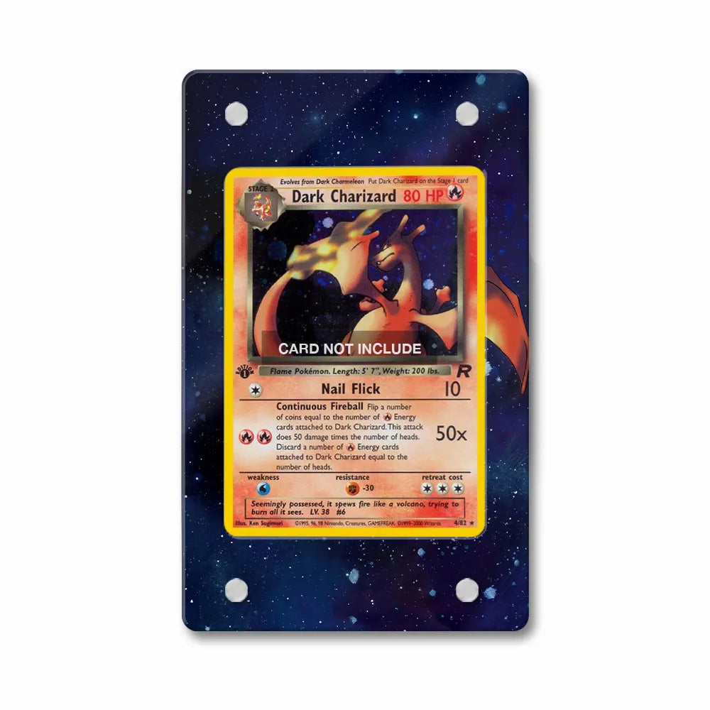 Dark Charizard 4-82 Team Rocket Extended Art Display Cases - PSA Slab Case - Front View
