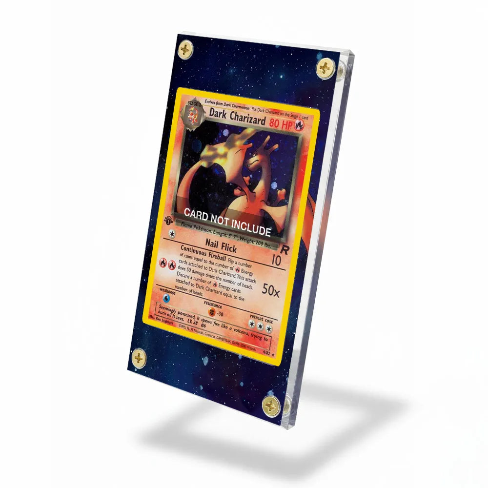 Dark Charizard 4-82 Team Rocket Extended Art Display Cases - Screws Case - Side View
