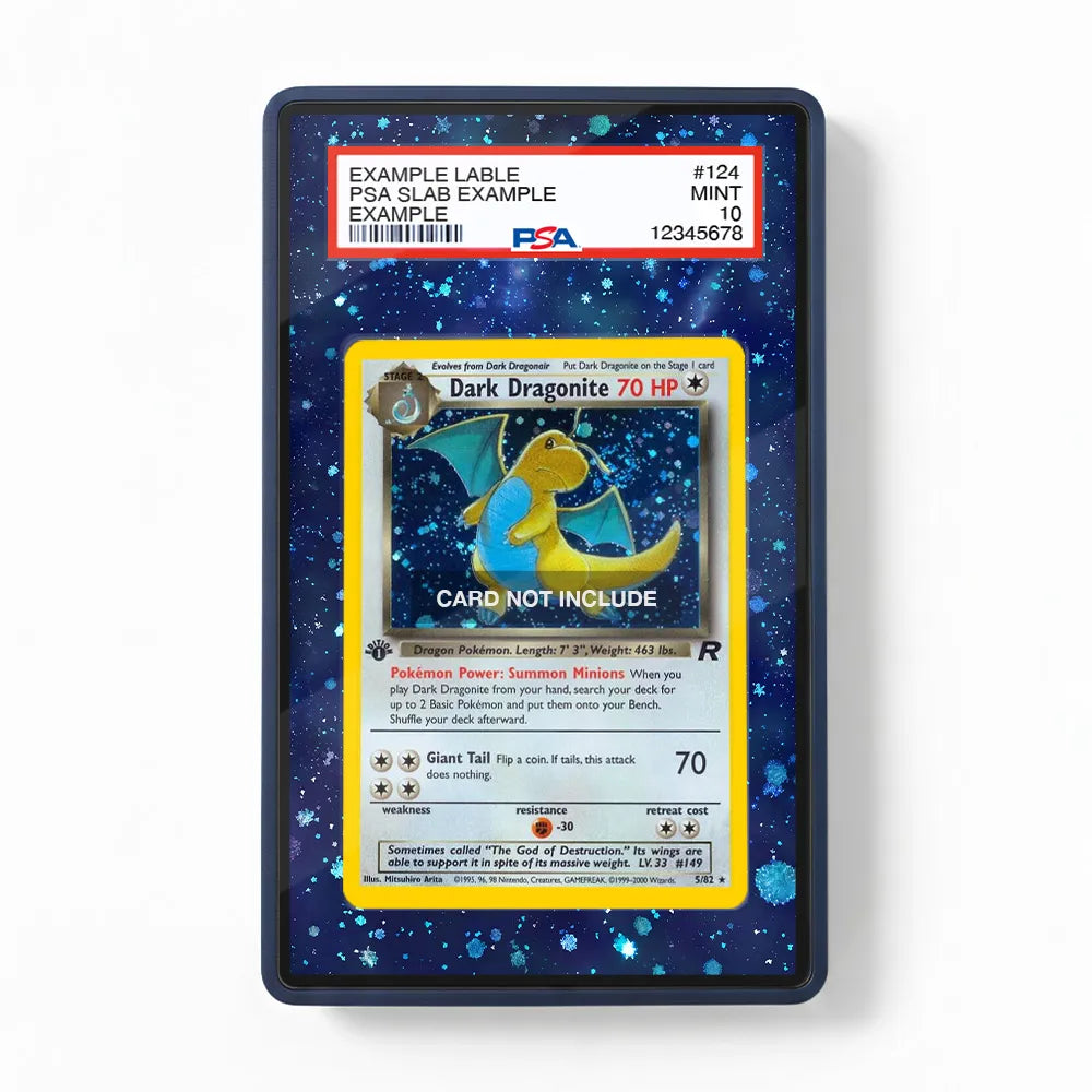 Dark Dragonite 0005-82 Team Rocket 1st Edition Extended Art Display Cases - PSA Slab Case - Front View