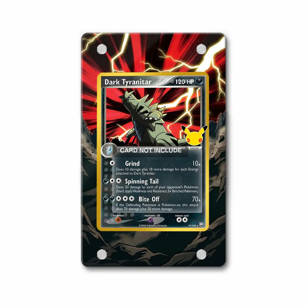Dark Tyranitar 19-109 Team Rocket Returns 30th Anniversary Pokemon Cards Extended Art Display Cases - Magnetic Case - Front View
