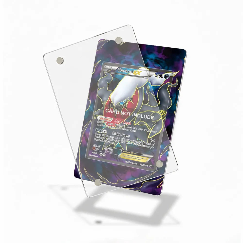 Darkrai-EX 107-108 Dark Explorers Black & White Pokemon Cards Custom Art Display Cases - Magnetic Case - Detail View