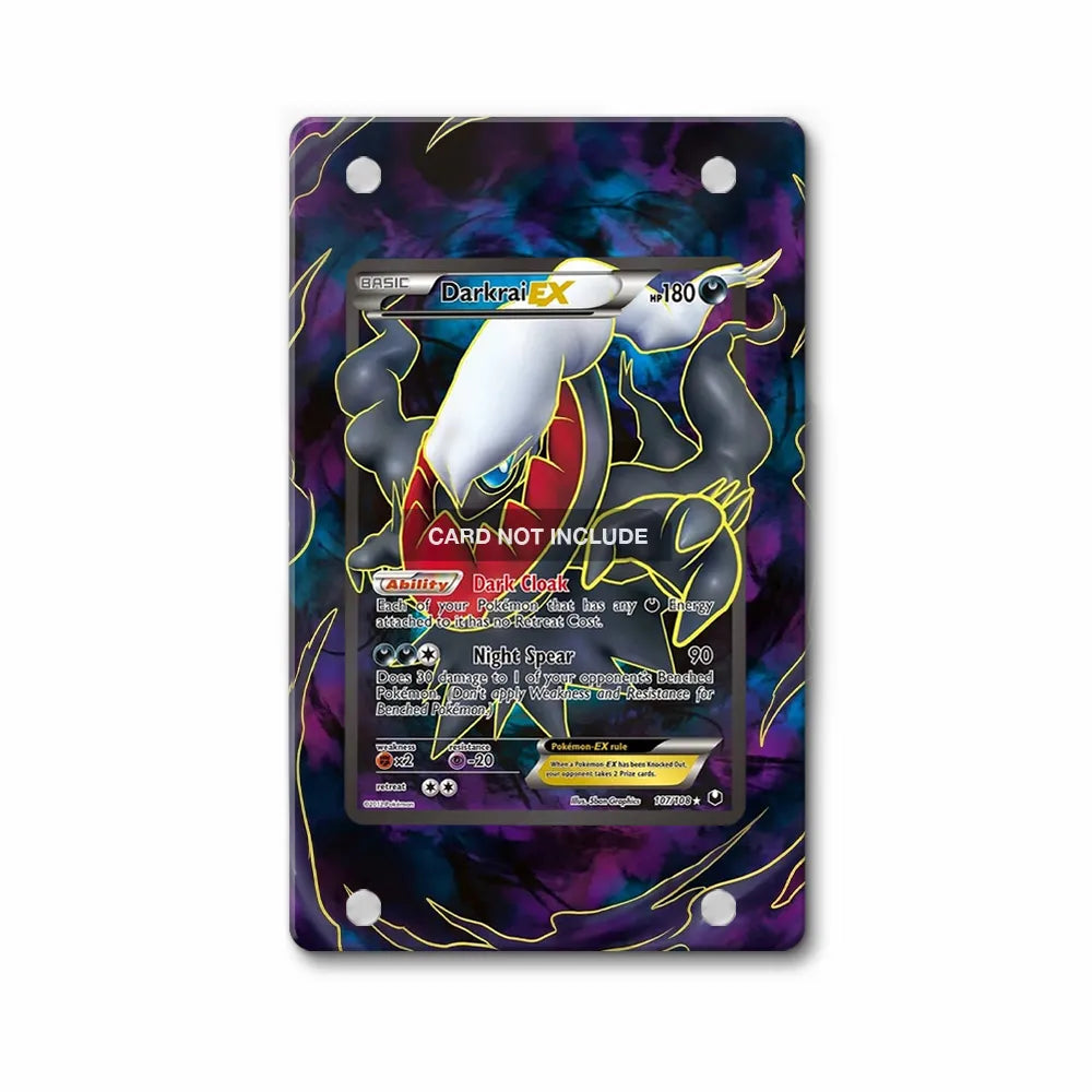 Darkrai-EX 107-108 Dark Explorers Black & White Pokemon Cards Custom Art Display Cases - Magnetic Case - Front View