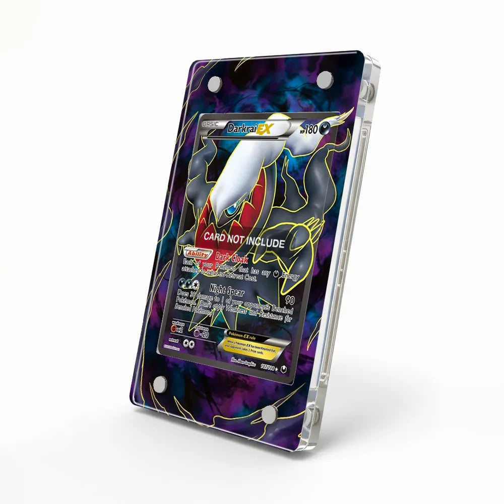 Darkrai-EX 107-108 Dark Explorers Black & White Pokemon Cards Custom Art Display Cases - Magnetic Case - Side View