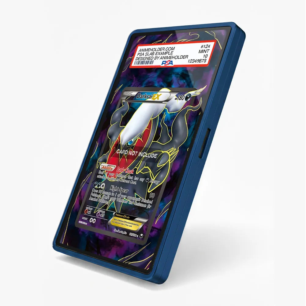 Darkrai-EX 107-108 Dark Explorers Black & White Pokemon Cards Custom Art Display Cases - PSA Slab Case - Side View