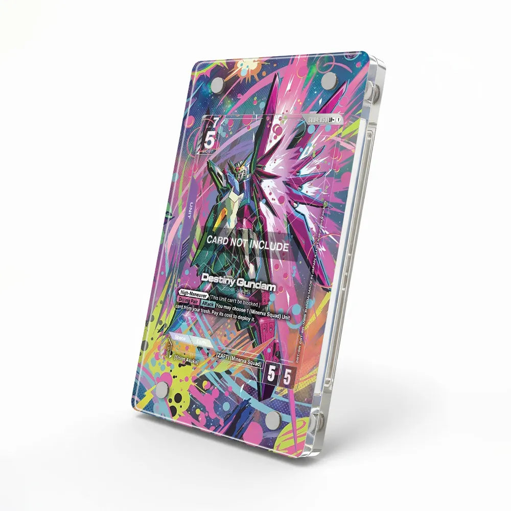 Destiny Gundam GD04-050 Legend Rare Plus GD04 Extended Art Display Cases - Magnetic Case - Side View