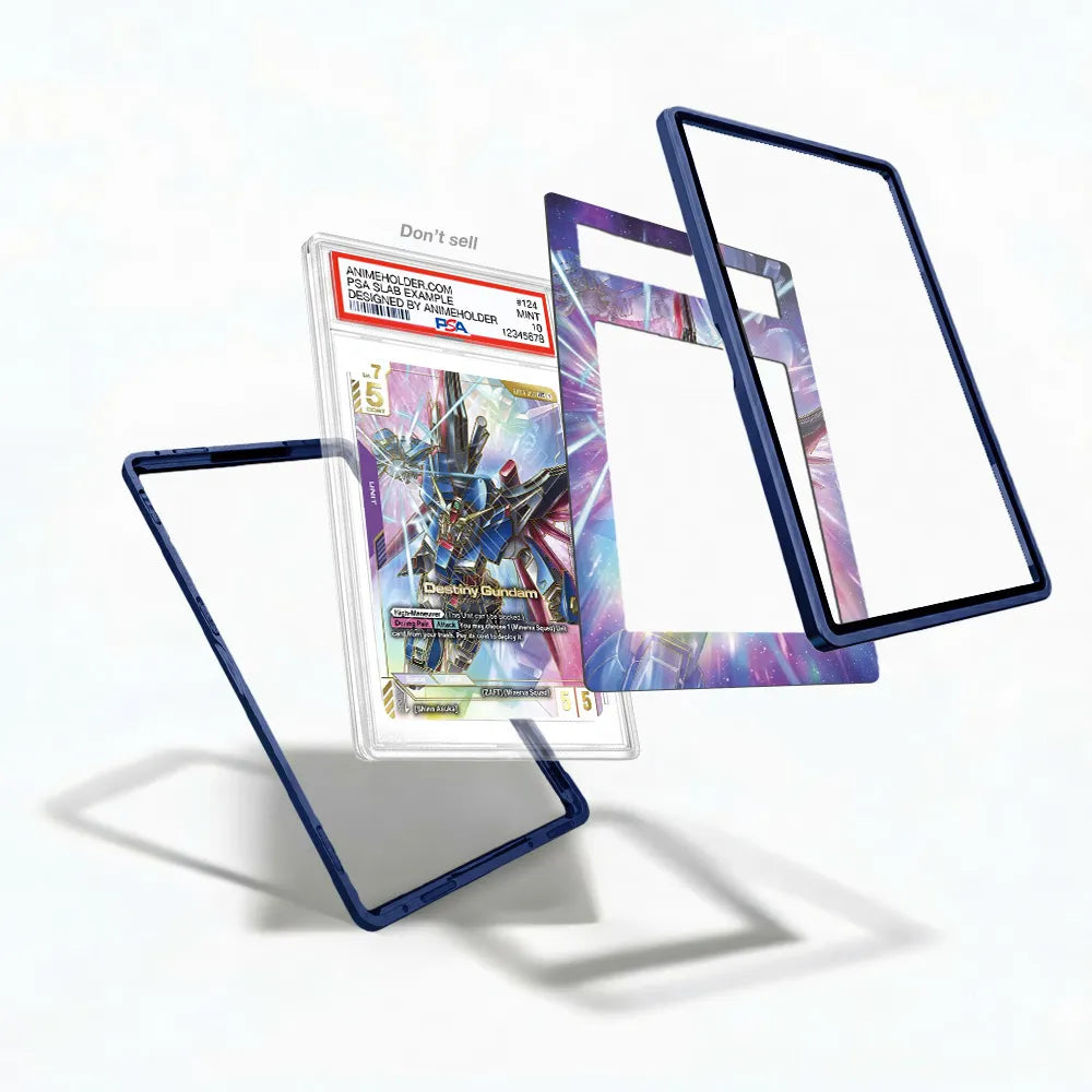 Destiny Gundam GN04-050 ST1 STR 1 M38 Pokemon Cards Custom Art Display Cases - PSA Slab Case - Detail View