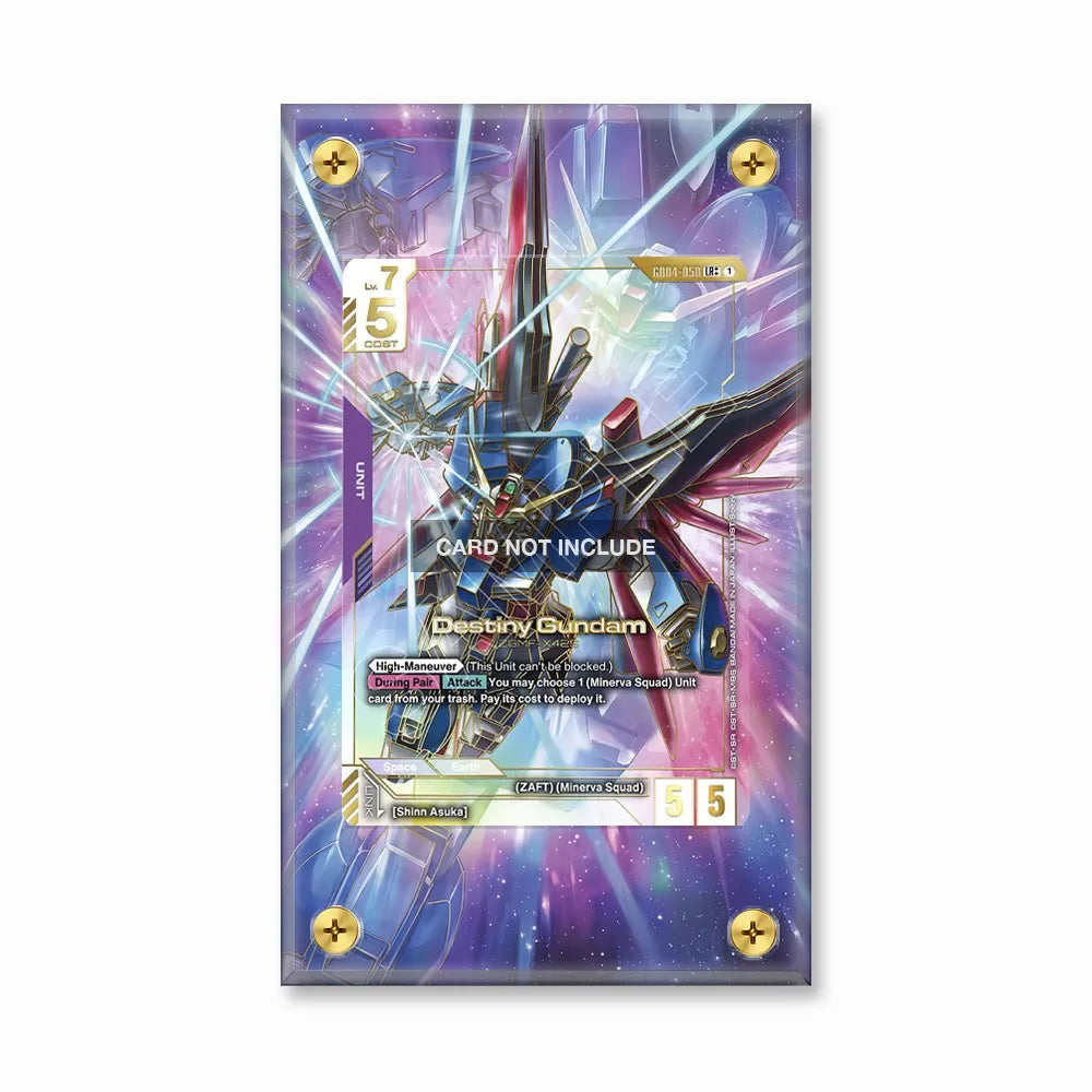 Destiny Gundam GN04-050 ST1 STR 1 M38 Pokemon Cards Custom Art Display Cases - Screws Case - Front View
