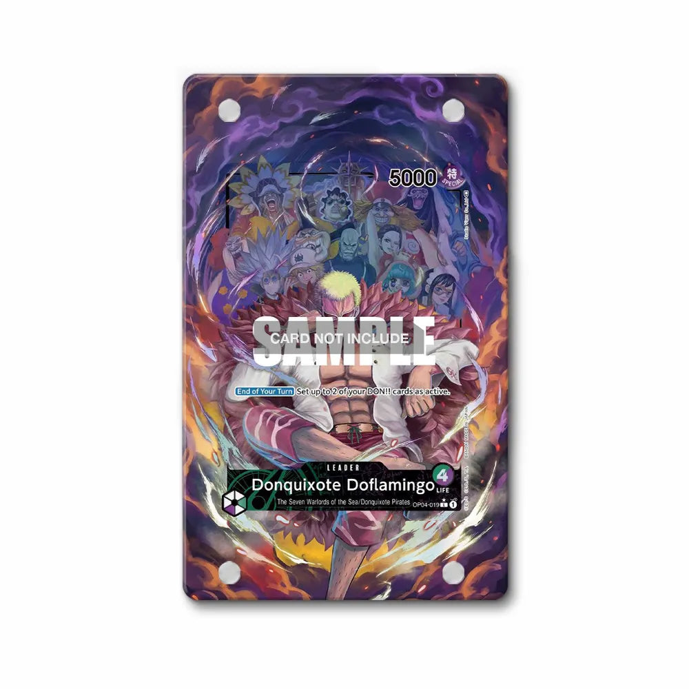 Donquixote Doflamingo OP04-019 The Seven Warlords of the Sea One Piece Cards Custom Art Display Cases - Magnetic Case - Front View