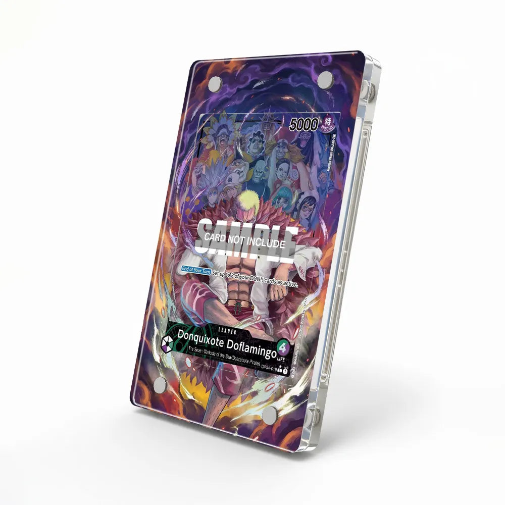 Donquixote Doflamingo OP04-019 The Seven Warlords of the Sea One Piece Cards Custom Art Display Cases - Magnetic Case - Side View