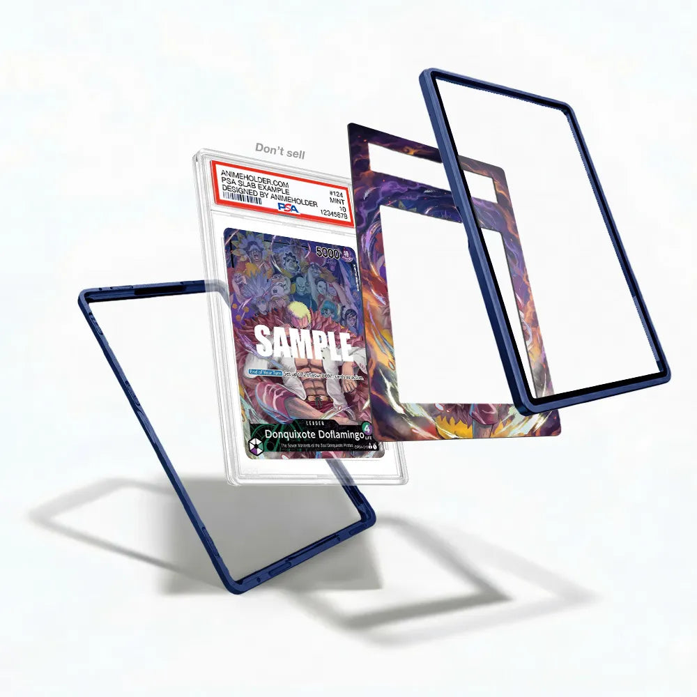 Donquixote Doflamingo OP04-019 The Seven Warlords of the Sea One Piece Cards Custom Art Display Cases - PSA Slab Case - Detail View