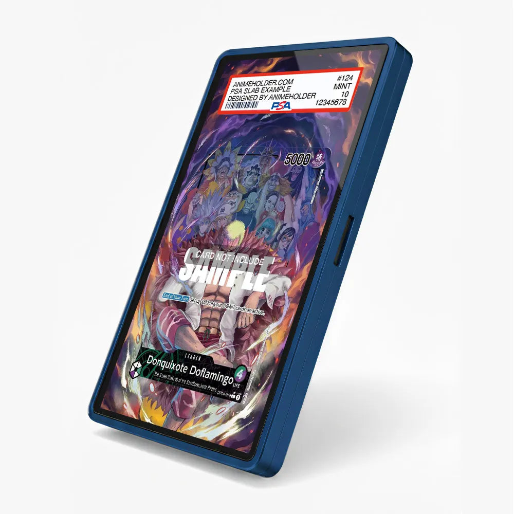 Donquixote Doflamingo OP04-019 The Seven Warlords of the Sea One Piece Cards Custom Art Display Cases - PSA Slab Case - Side View