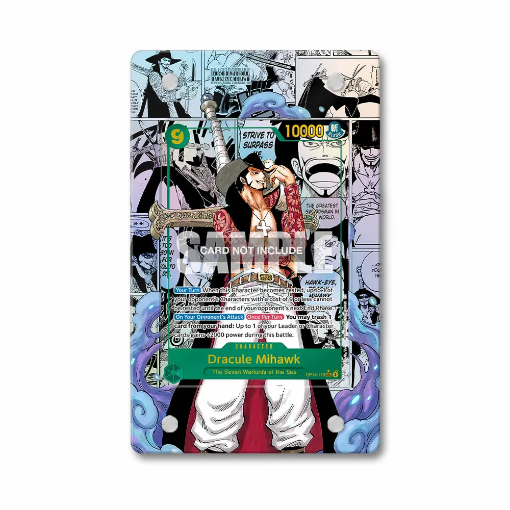 Dracule Mihawk OP14-119 Extended Art Display Cases - PSA Graded Guard Case - Front View